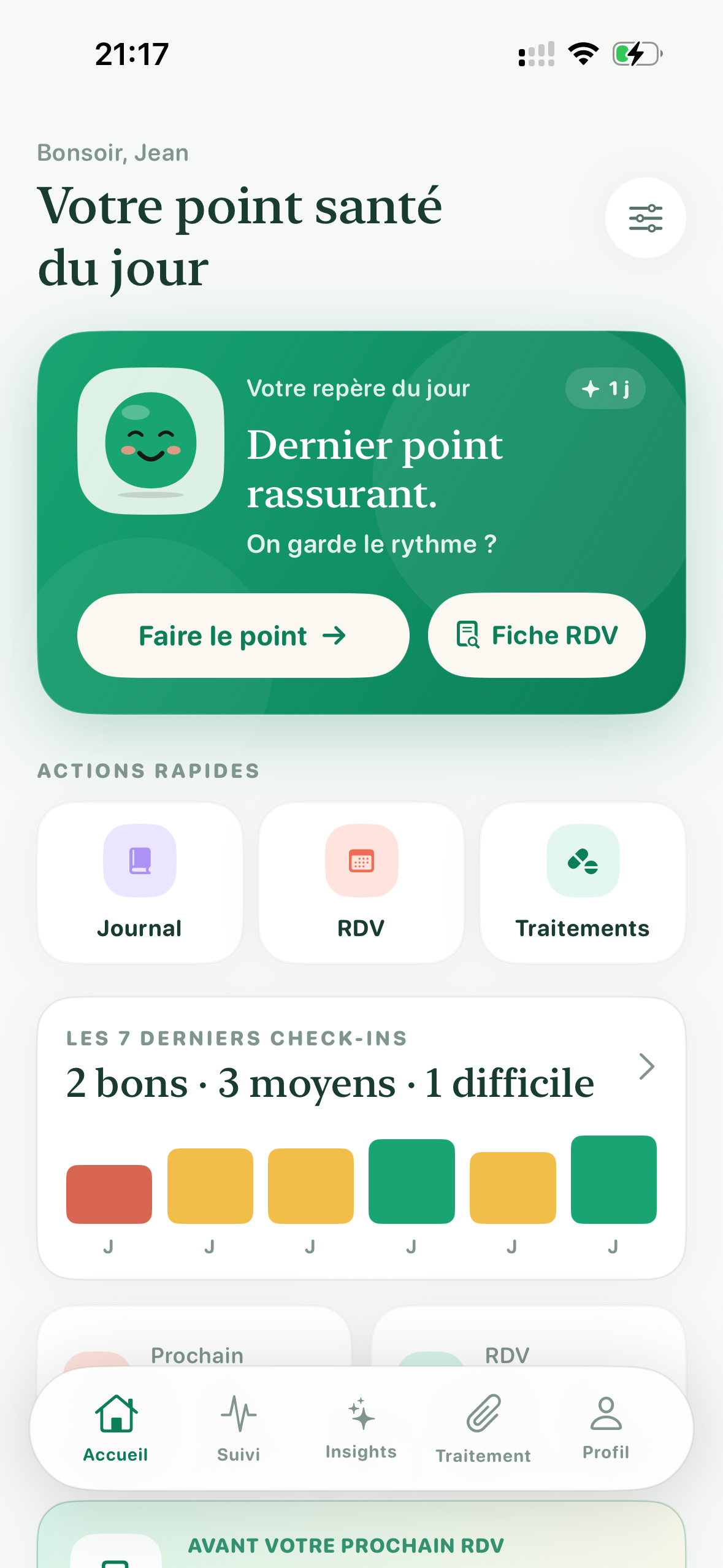 Capture d’écran de l’accueil Amici